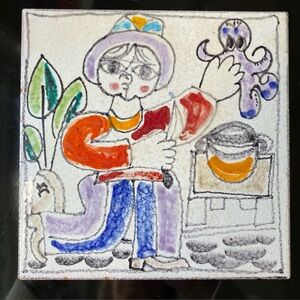 Vintage Giovanni De Simone Italian art tile. Mid Century Modern (MCM)